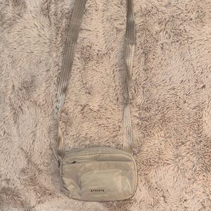 Athleta Metallic Silver Crossbody Bag